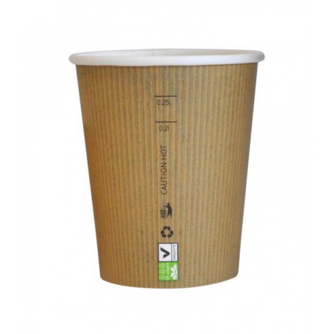bicchiere in cartone pla nature cup 230ml o80mm h92mm - BICCHIERE <br> CARTONCINO <br><br>- COMPOSTABILE - <br> 250 ML. <br><br>N° 1.000 PZ.