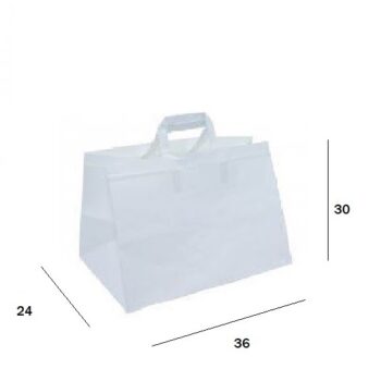 borsa 4 350x350 - BORSA ASPORTO <br> CARTA KRAFT <br><br> - RICICLABILE - <br> CM. 36 + 24 X h. 30 <br><br>N° 250 pz.