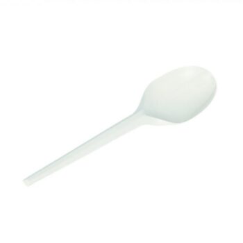 cucc 1 350x350 - SELEZIONA MINIMO <br> N° 200 pz. <br><br> CUCCHIAIO 16 CM.<br> CPLA BIANCO <br><br> SFUSO